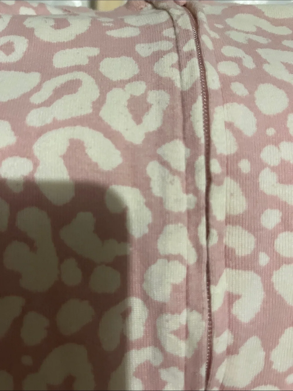 Old Navy Pink and White Leopard Kids Footed One-Piece Pajamas